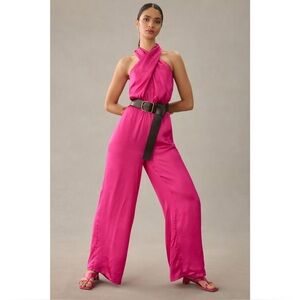 ◾️Anthropologie Dolan Satin Halter Jumpsuit
